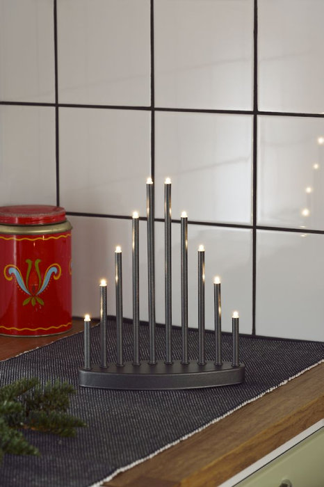 Ljusstake 10 LED Antracit Konstsmide
